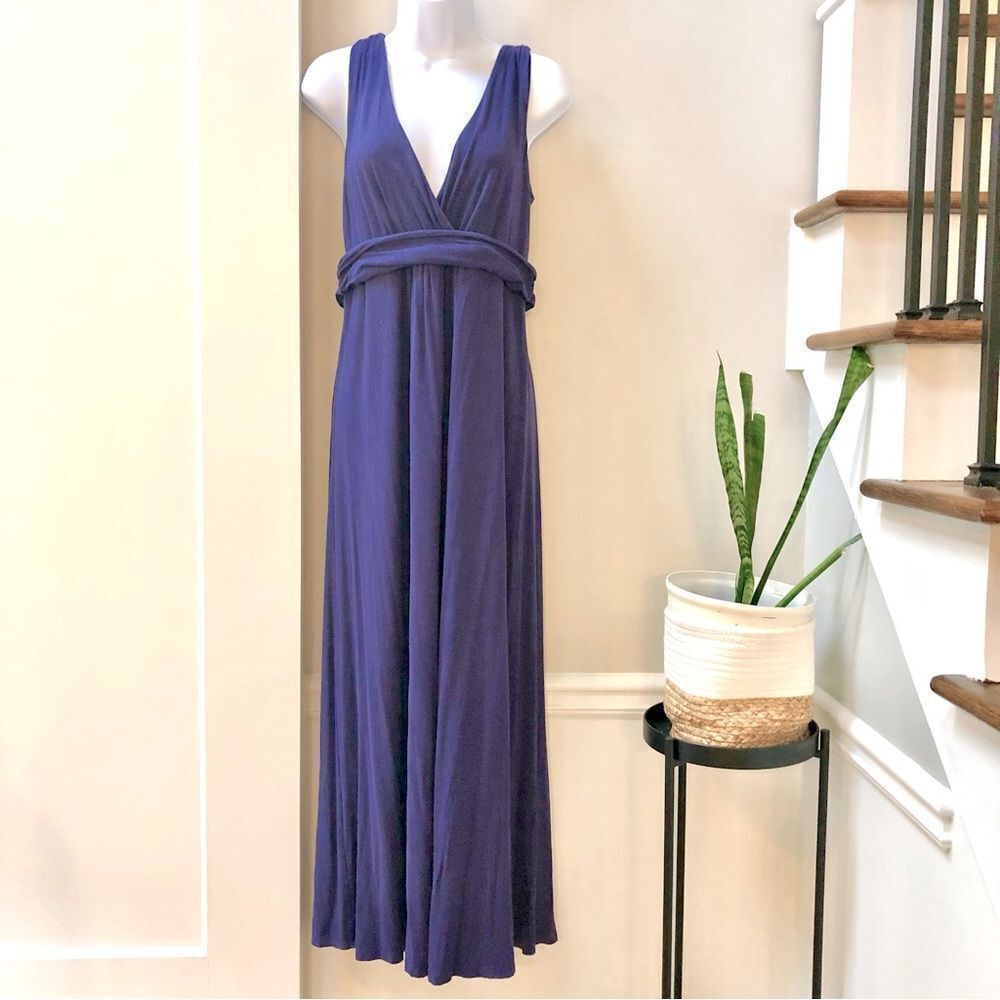 Boden blue purple knit maxi dress woman’s size 10